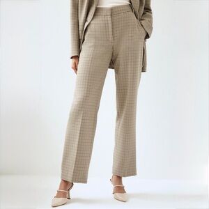 Wilfred Aritzia Danika Plaid Pants 2 Tailored Neutral Wide Leg